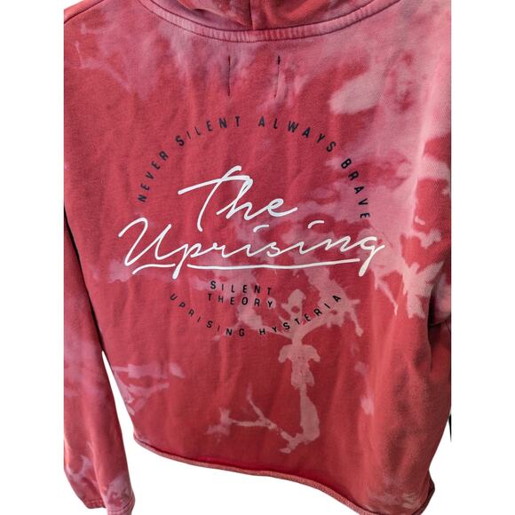 Silent Theory Tie-Dye Red The Uprising Hysteria Crop Hoodie Size 12 - Picture 2 of 4